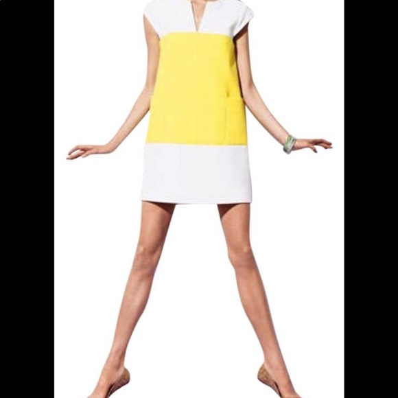 Kate Spade yellow/white color block dress - Picture 5 of 6